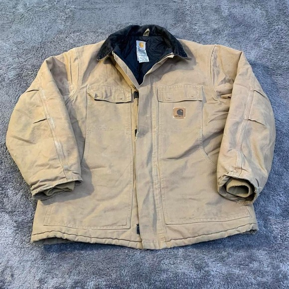 Carhartt Other - Tan Brown Carhartt‎ Detroit Jacket With Corduroy Collar Large